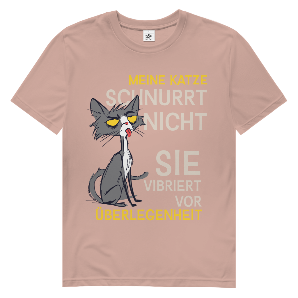 Herren Premium Bio T-Shirt Meine Katze schnurrt nicht. Sie vibriert vor Überlegenheit