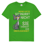 Herren Premium Bio T-Shirt Meine Katze schnurrt nicht. Sie vibriert vor Überlegenheit