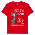 Herren Premium Bio T-Shirt Meine Katze schnurrt nicht. Sie vibriert vor Überlegenheit