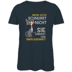 Damen Premium Bio T-Shirt Meine Katze schnurrt nicht. Sie vibriert vor Überlegenheit