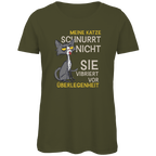 Damen Premium Bio T-Shirt Meine Katze schnurrt nicht. Sie vibriert vor Überlegenheit