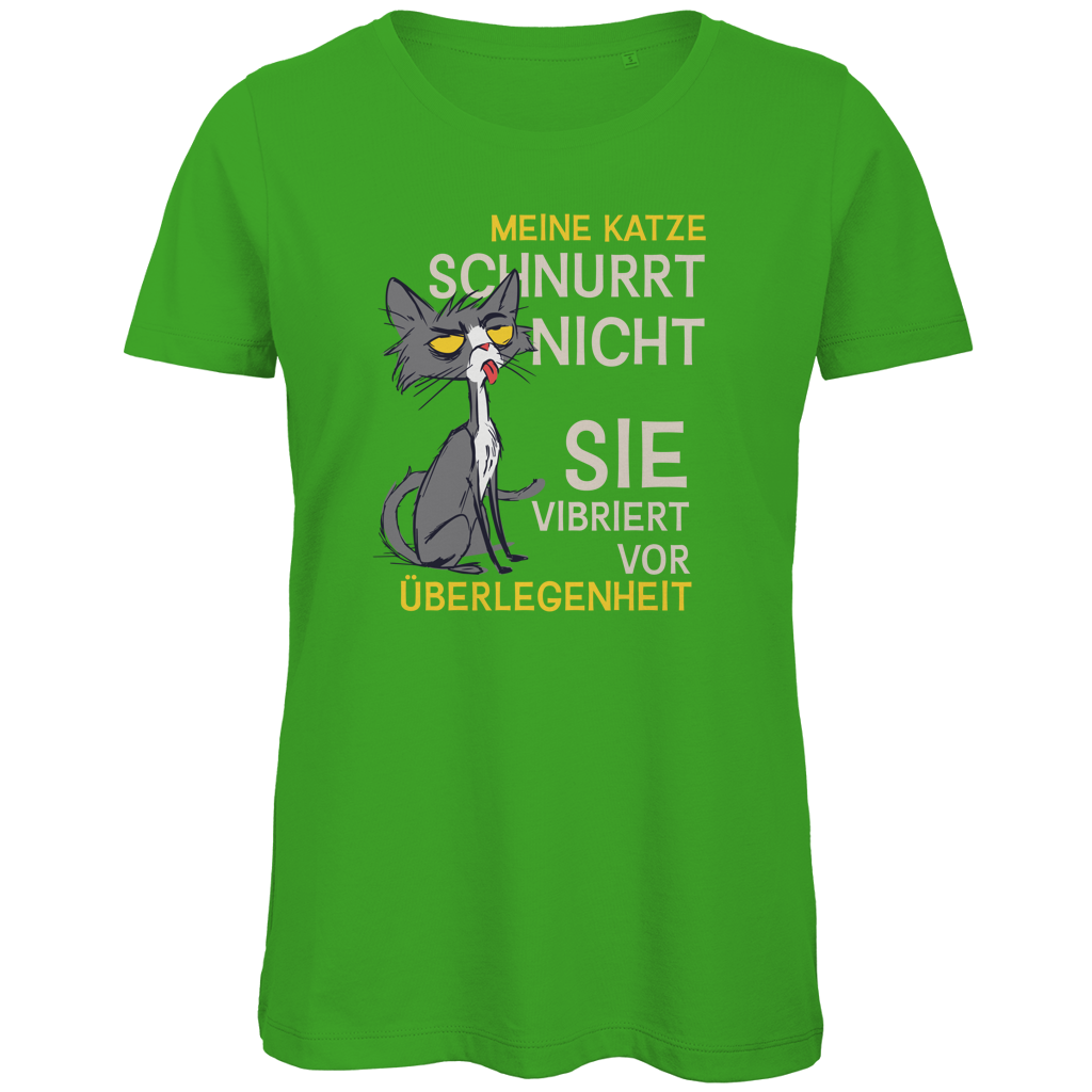 Damen Premium Bio T-Shirt Meine Katze schnurrt nicht. Sie vibriert vor Überlegenheit