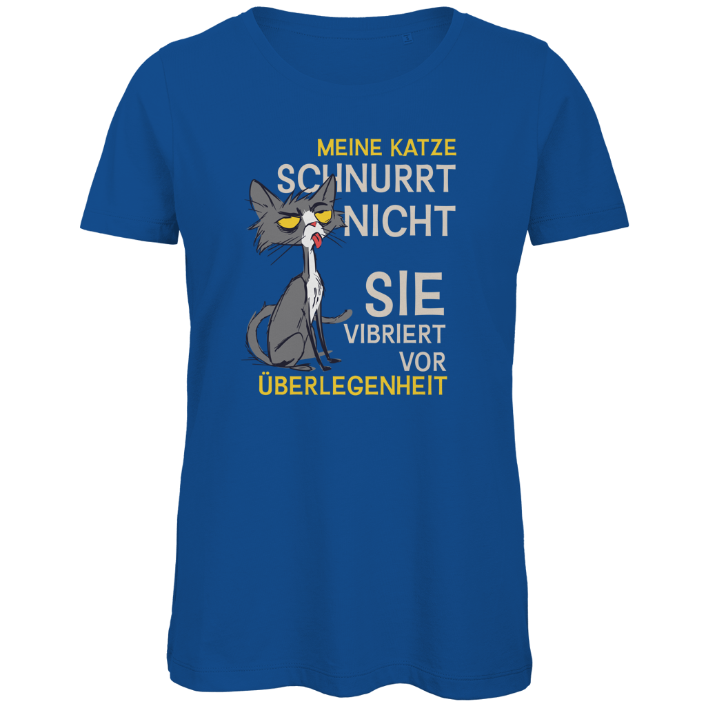 Damen Premium Bio T-Shirt Meine Katze schnurrt nicht. Sie vibriert vor Überlegenheit