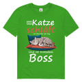 Herren Premium Bio T-Shirt Meine Katze schläft 18 Stunden am Tag. Und ist trotzdem Boss