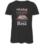 Damen Premium Bio T-Shirt Meine Katze schläft 18 Stunden am Tag. Und ist trotzdem Boss