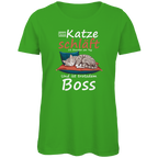 Damen Premium Bio T-Shirt Meine Katze schläft 18 Stunden am Tag. Und ist trotzdem Boss