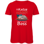 Damen Premium Bio T-Shirt Meine Katze schläft 18 Stunden am Tag. Und ist trotzdem Boss