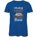 Damen Premium Bio T-Shirt Meine Katze schläft 18 Stunden am Tag. Und ist trotzdem Boss