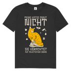Herren Premium Bio T-Shirt Meine Katze miaut nicht. Sie verachtet auf akustischer Ebene