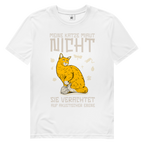 Herren Premium Bio T-Shirt Meine Katze miaut nicht. Sie verachtet auf akustischer Ebene