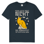 Herren Premium Bio T-Shirt Meine Katze miaut nicht. Sie verachtet auf akustischer Ebene