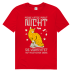 Herren Premium Bio T-Shirt Meine Katze miaut nicht. Sie verachtet auf akustischer Ebene