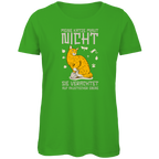 Damen Premium Bio T-Shirt Meine Katze miaut nicht. Sie verachtet auf akustischer Ebene