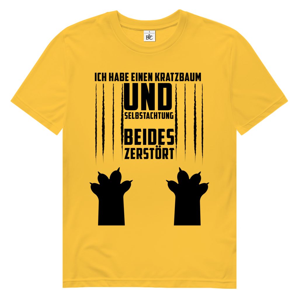 Herren Premium Bio T-Shirt Ich habe einen Kratzbaum. Und Selbstachtung. Beides zerstört