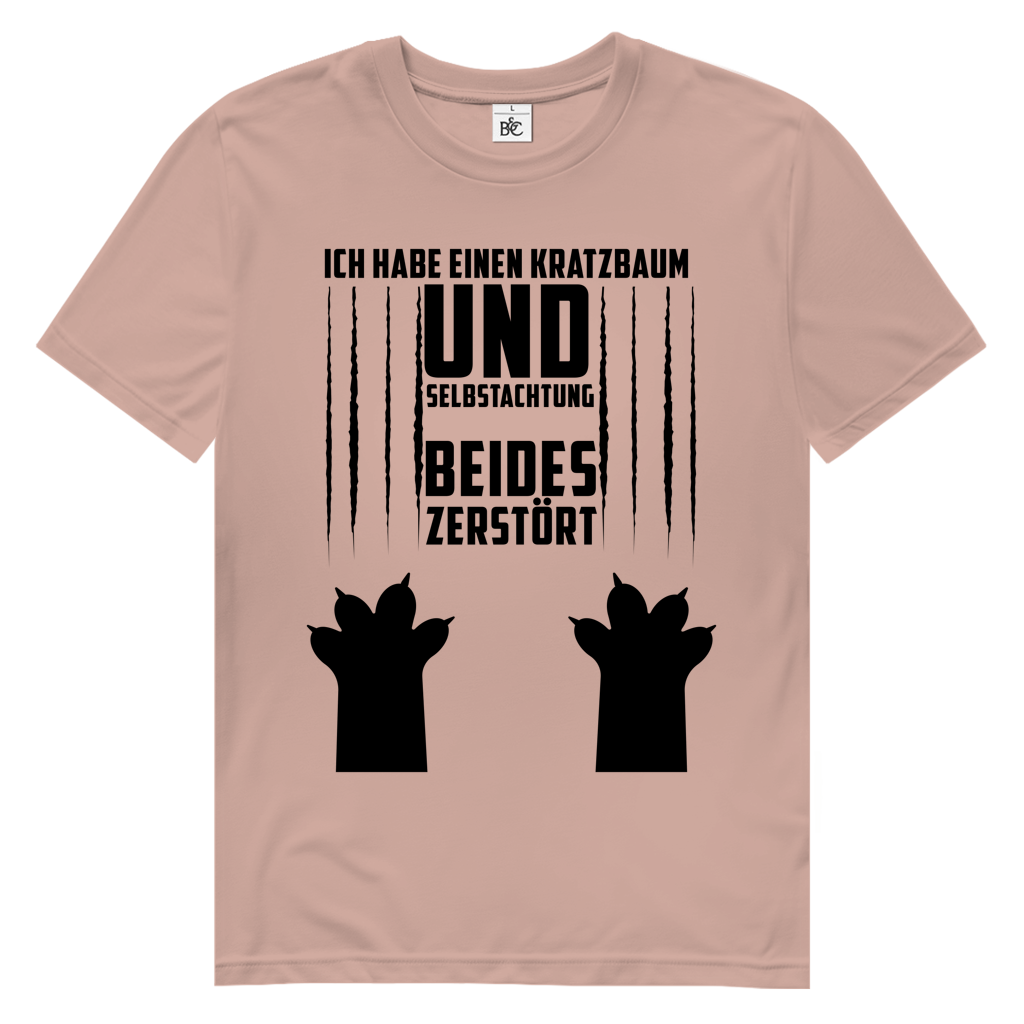 Herren Premium Bio T-Shirt Ich habe einen Kratzbaum. Und Selbstachtung. Beides zerstört