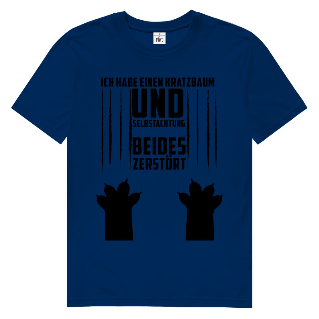 Herren Premium Bio T-Shirt Ich habe einen Kratzbaum. Und Selbstachtung. Beides zerstört