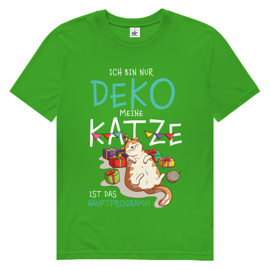 Herren Premium Bio T-Shirt Ich bin nur Deko. Meine Katze ist das Hauptprogramm