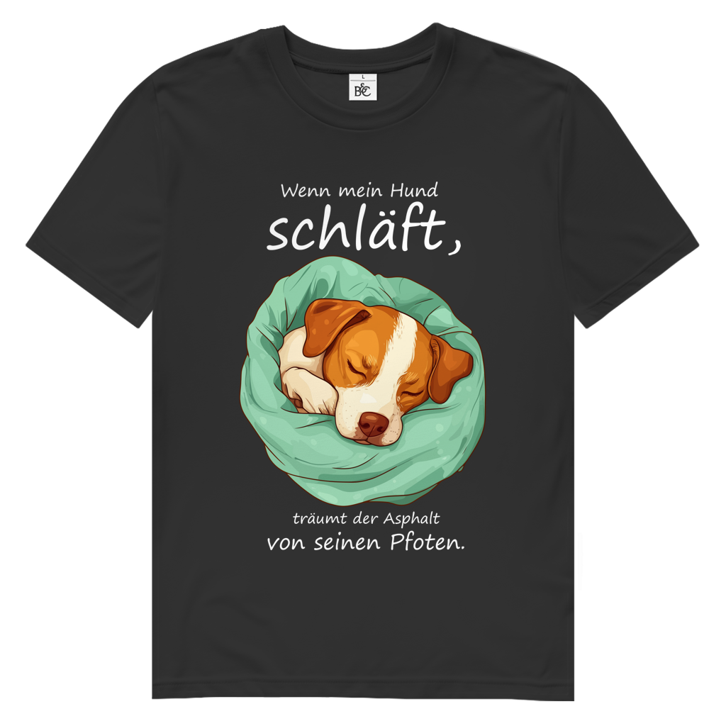 Herren Premium Bio T-Shirt Wenn mein Hund schläft, träumt der Asphalt von seinen Pfoten