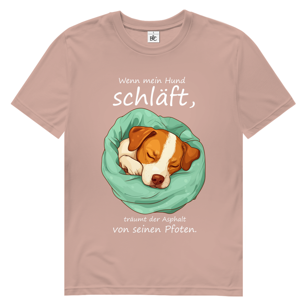 Herren Premium Bio T-Shirt Wenn mein Hund schläft, träumt der Asphalt von seinen Pfoten