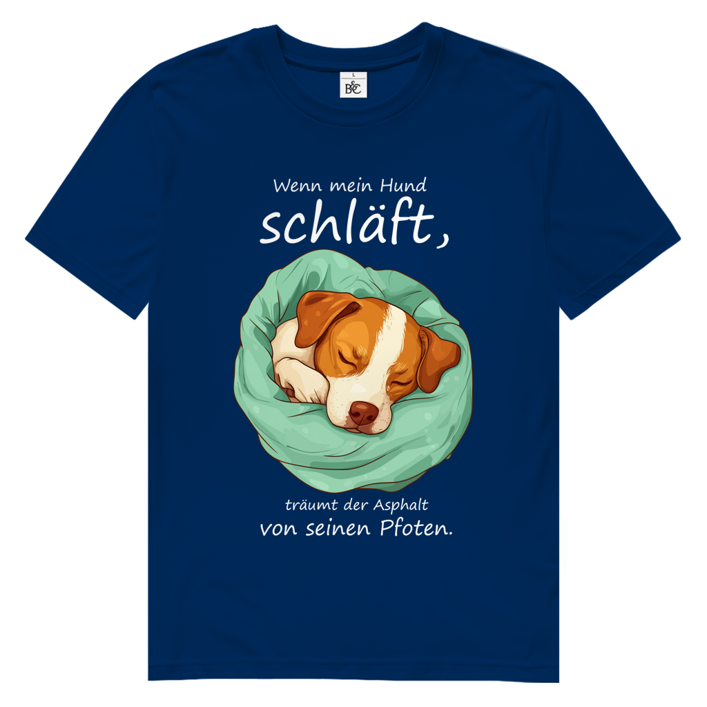 Herren Premium Bio T-Shirt Wenn mein Hund schläft, träumt der Asphalt von seinen Pfoten
