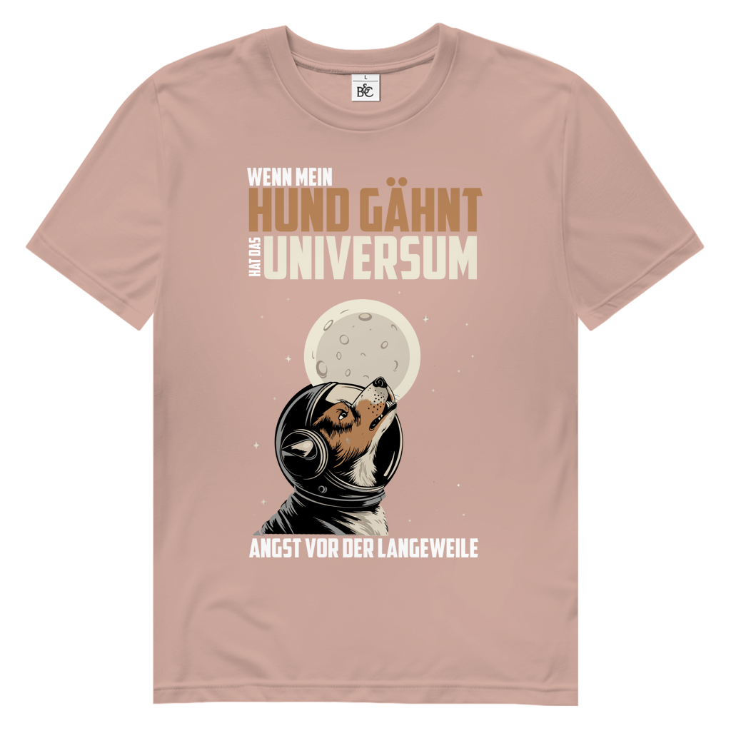 Herren Premium Bio T-Shirt Wenn mein Hund gähnt, hat das Universum Angst vor der Langew
