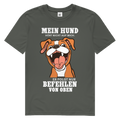 Herren Premium Bio T-Shirt Mein Hund hört nicht auf mich. Er folgt nur Befehlen von obe