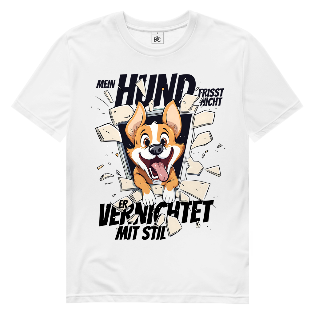 Herren Premium Bio T-Shirt Mein Hund frisst nicht – er vernichtet mit Stil