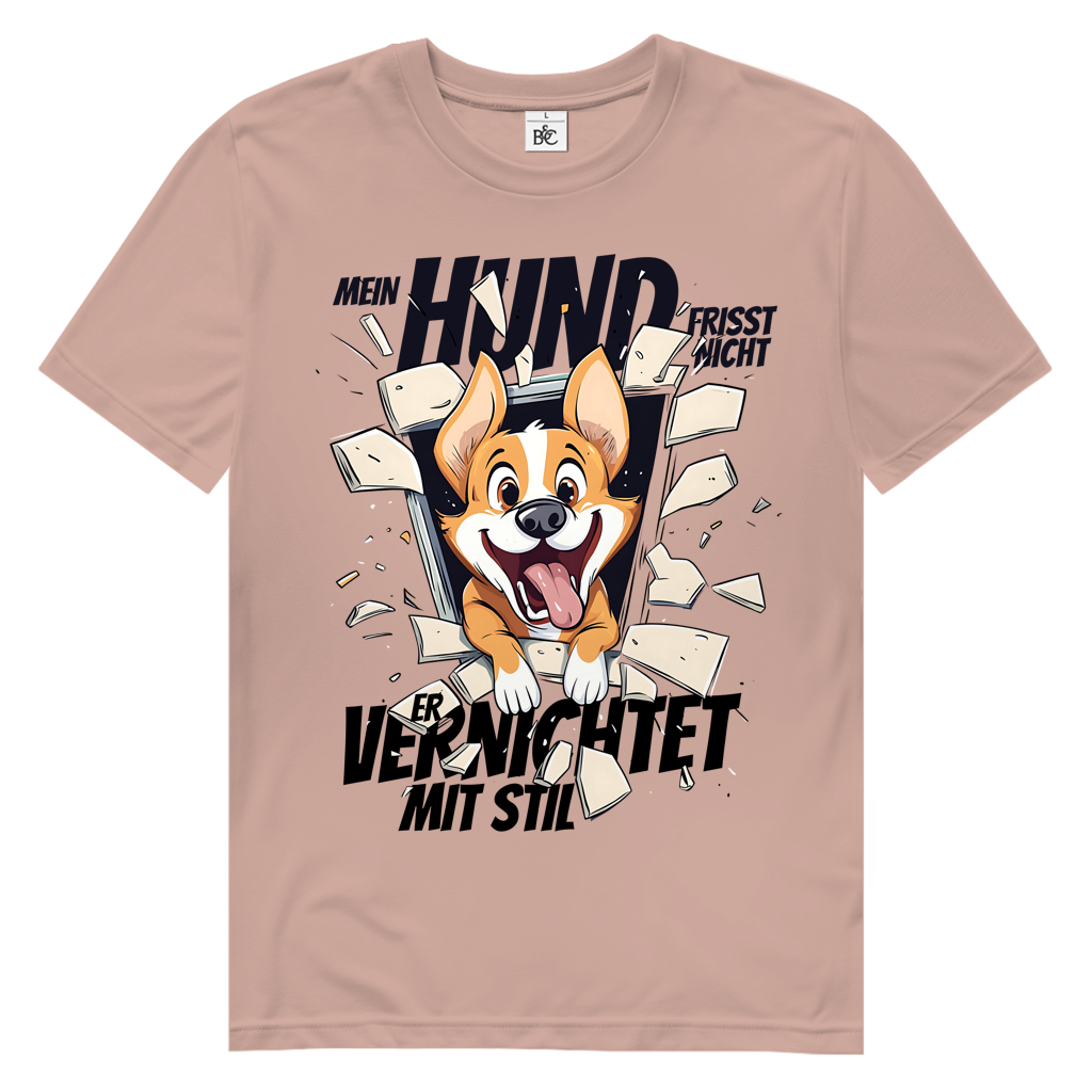Herren Premium Bio T-Shirt Mein Hund frisst nicht – er vernichtet mit Stil
