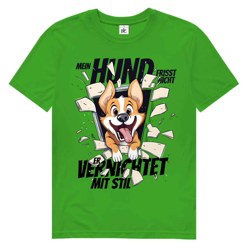 Herren Premium Bio T-Shirt Mein Hund frisst nicht – er vernichtet mit Stil