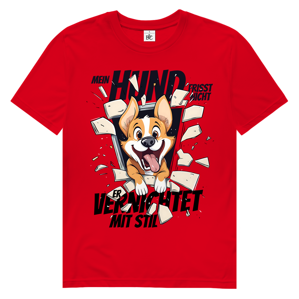 Herren Premium Bio T-Shirt Mein Hund frisst nicht – er vernichtet mit Stil