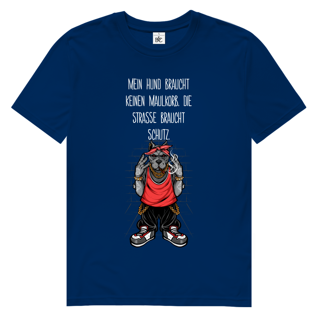 Herren Premium Bio T-Shirt Mein Hund braucht keinen Maulkorb Die Strae braucht Schutz