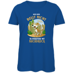 Damen Premium Bio T-Shirt Mein Hund bellt nicht. Er diskutiert mit Nachdruck