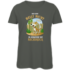 Damen Premium Bio T-Shirt Mein Hund bellt nicht. Er diskutiert mit Nachdruck