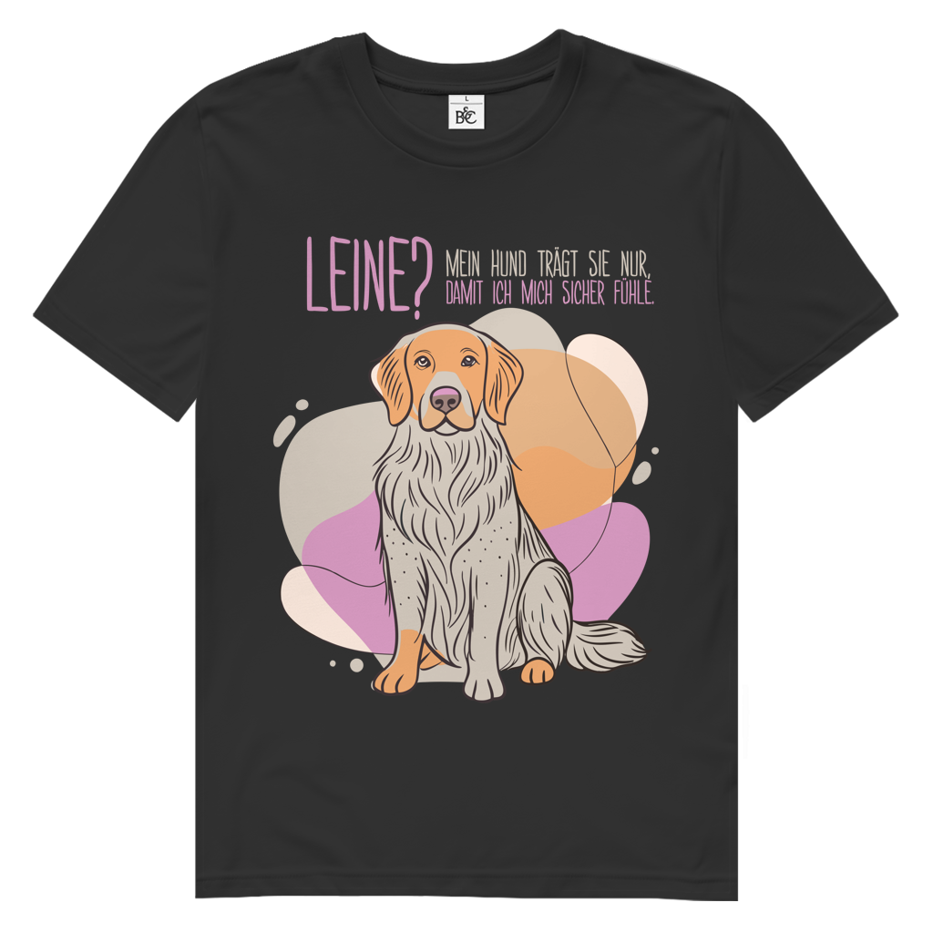 Herren Premium Bio T-Shirt Leine Mein Hund trägt sie nur, damit ich mich sicher fühle