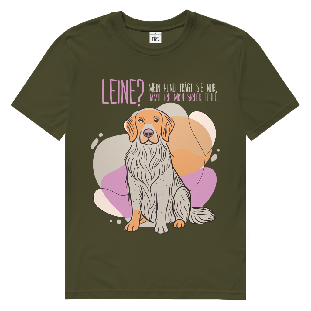 Herren Premium Bio T-Shirt Leine Mein Hund trägt sie nur, damit ich mich sicher fühle