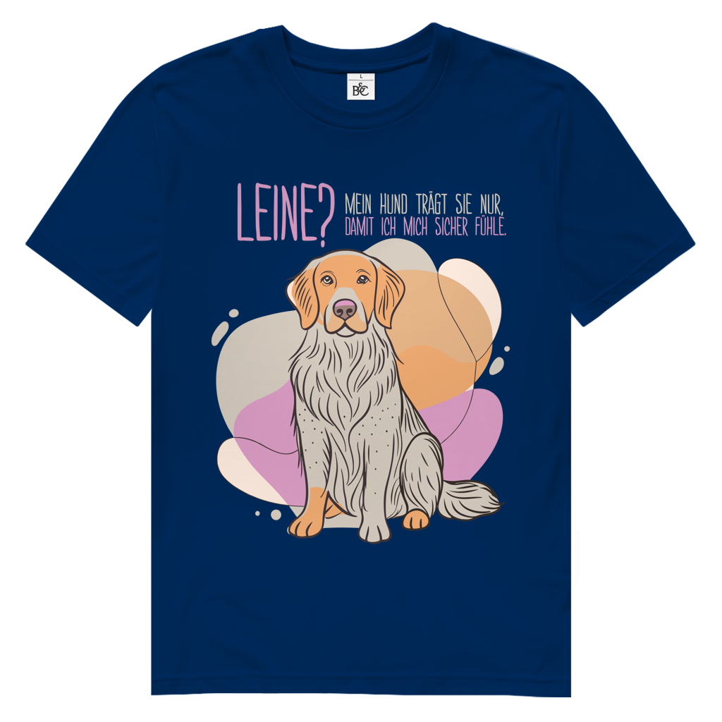 Herren Premium Bio T-Shirt Leine Mein Hund trägt sie nur, damit ich mich sicher fühle