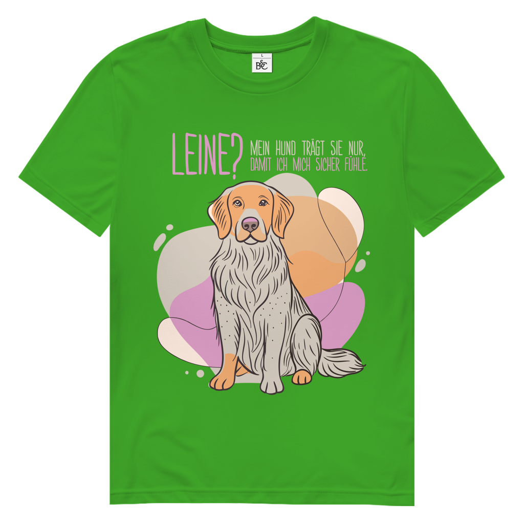 Herren Premium Bio T-Shirt Leine Mein Hund trägt sie nur, damit ich mich sicher fühle
