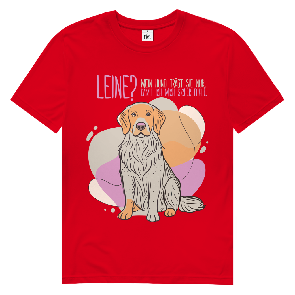 Herren Premium Bio T-Shirt Leine Mein Hund trägt sie nur, damit ich mich sicher fühle