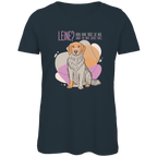 Damen Premium Bio T-Shirt Leine Mein Hund trägt sie nur, damit ich mich sicher fühle