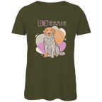 Damen Premium Bio T-Shirt Leine Mein Hund trägt sie nur, damit ich mich sicher fühle