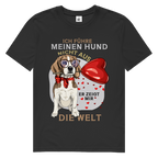 Herren Premium Bio T-Shirt Ich führe meinen Hund nicht aus. Er zeigt mir die Welt