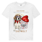 Herren Premium Bio T-Shirt Ich führe meinen Hund nicht aus. Er zeigt mir die Welt