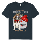 Herren Premium Bio T-Shirt Ich führe meinen Hund nicht aus. Er zeigt mir die Welt