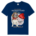 Herren Premium Bio T-Shirt Ich führe meinen Hund nicht aus. Er zeigt mir die Welt