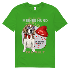 Herren Premium Bio T-Shirt Ich führe meinen Hund nicht aus. Er zeigt mir die Welt