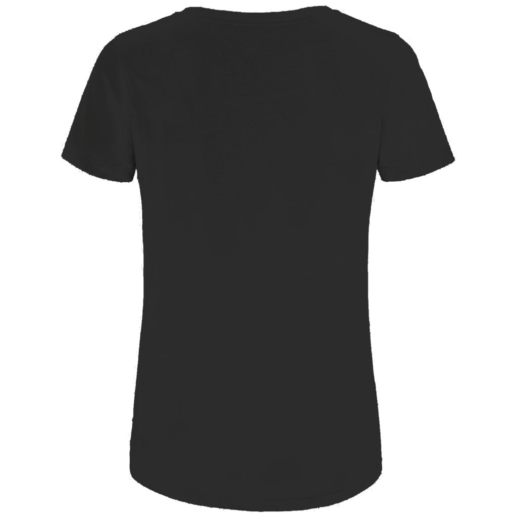 Damen Premium Bio T-Shirt Ich führe meinen Hund nicht aus. Er zeigt mir die Welt