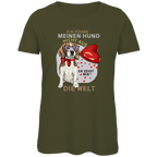 Damen Premium Bio T-Shirt Ich führe meinen Hund nicht aus. Er zeigt mir die Welt