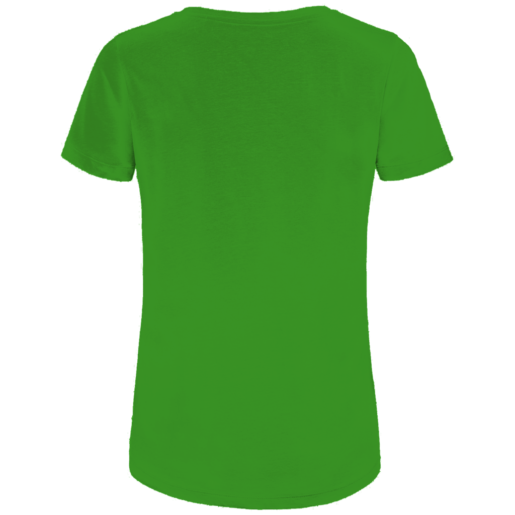 Damen Premium Bio T-Shirt Ich führe meinen Hund nicht aus. Er zeigt mir die Welt