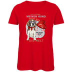 Damen Premium Bio T-Shirt Ich führe meinen Hund nicht aus. Er zeigt mir die Welt