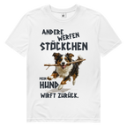 Herren Premium Bio T-Shirt Andere werfen Stöckchen. Mein Hund wirft zurück